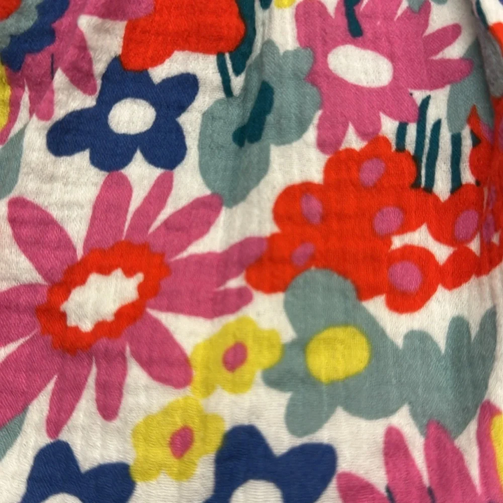 Hannah Andersson Colorful Floral Twirl Textured Muslin Cotton Summer Dress S8